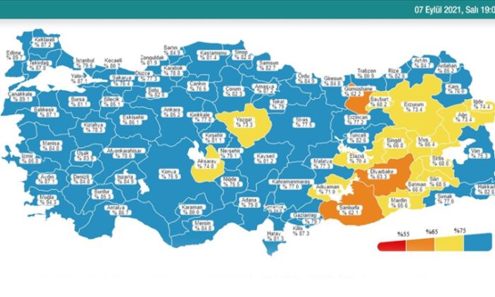 Sağlık Bakanı Koca, Kovid-19 risk haritasını paylaştı